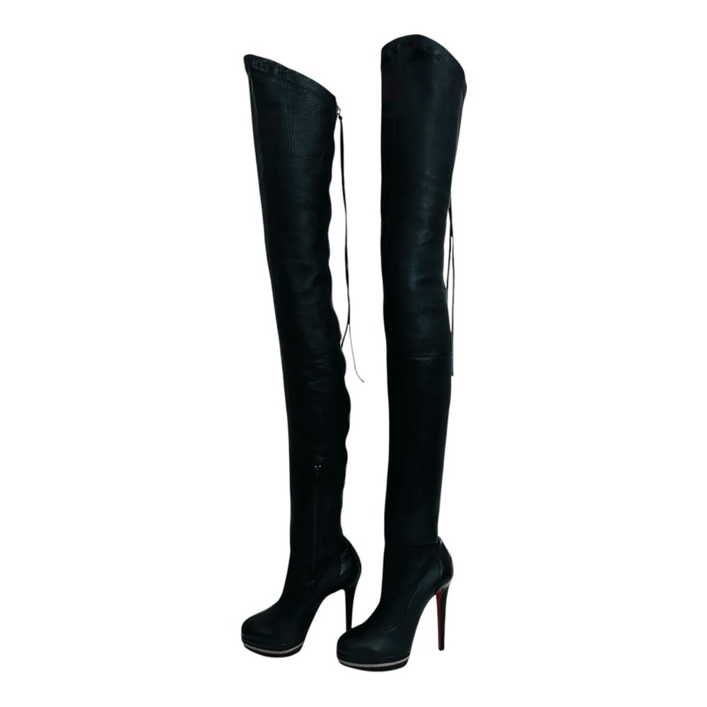 Christian Louboutin Unique 140 OTK Black Leather Boots EU 37 Nappa Leather - Picture 7 of 16